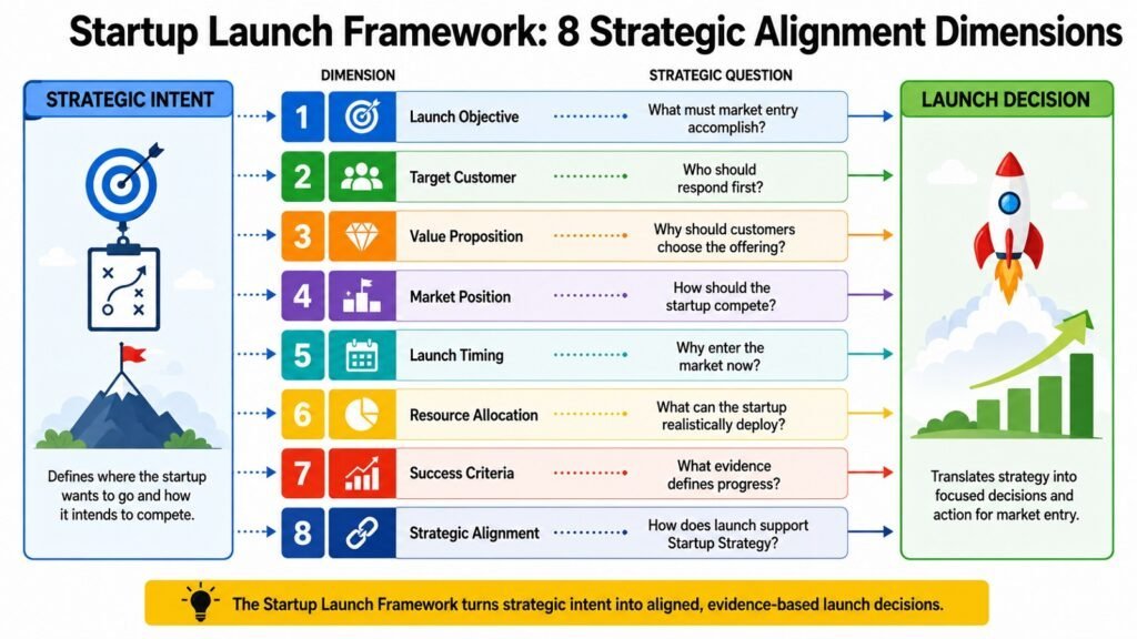 Startup Launch Framework -- 8 Strategic Alignment Dimensions
