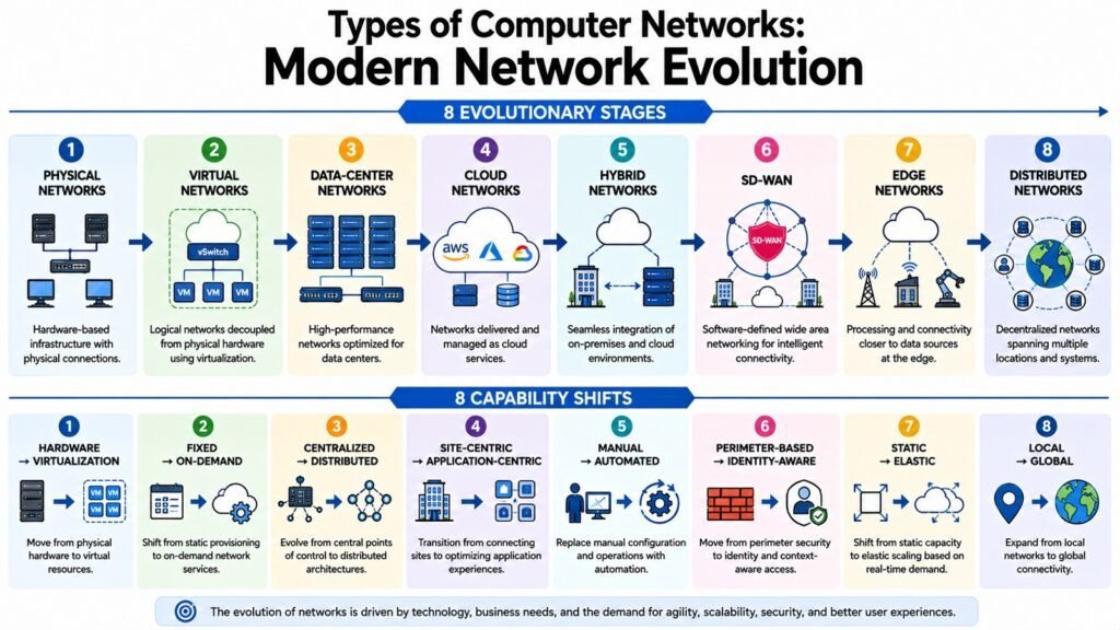 Types of Computer Networks -- Modern Network Evolution