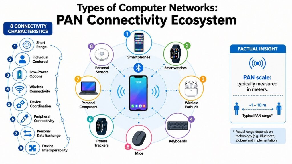 Types of Computer Networks -- PAN Connectivity Ecosystem