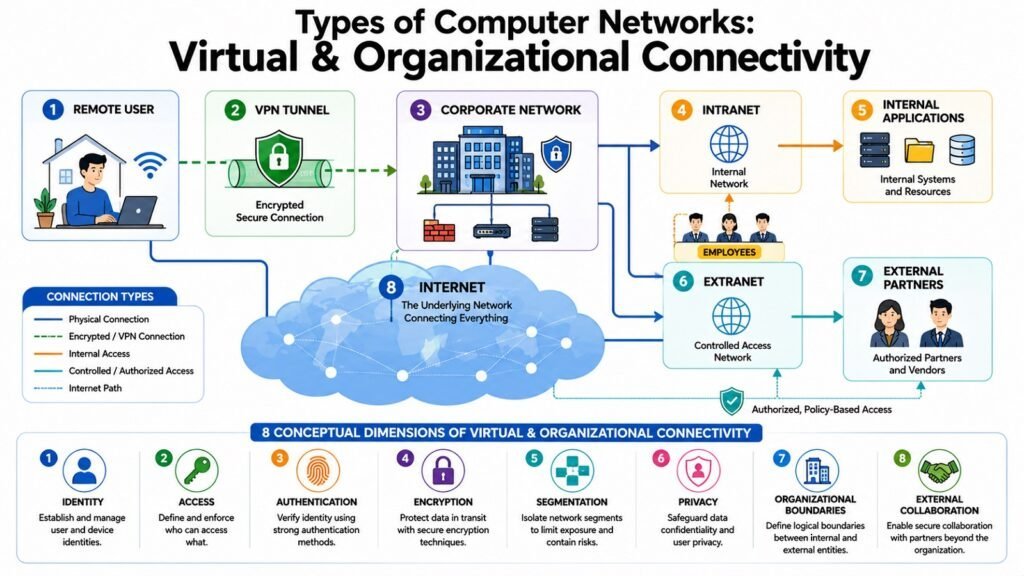 Types of Computer Networks -- Virtual & Organizational Connectivity