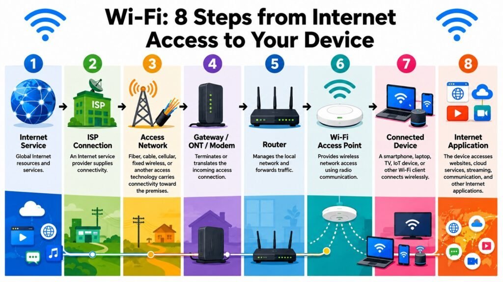 Wi-Fi: 8 Steps from Internet Access to Your Device