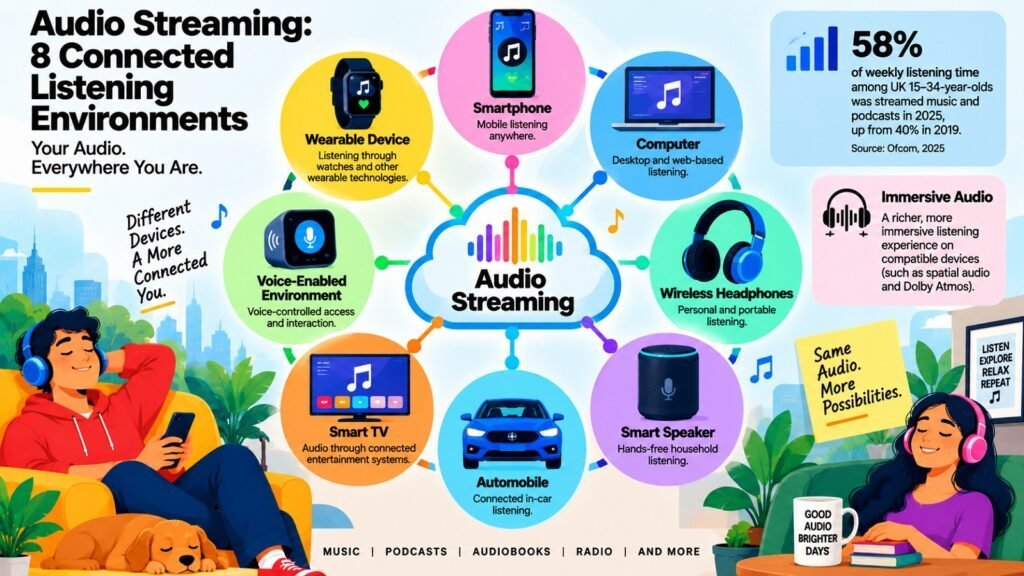 Audio Streaming -- 8 Connected Listening Environments