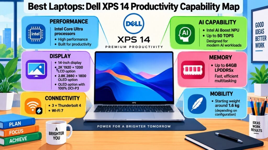Best Laptops -- Dell XPS 14 Productivity Capability Map