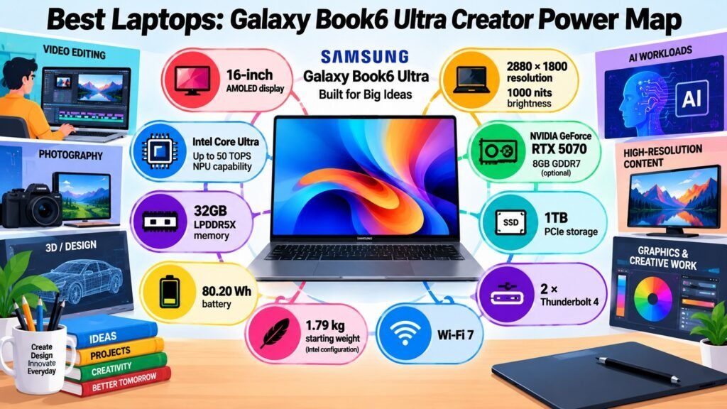 Best Laptops -- Galaxy Book6 Ultra Creator Power Map