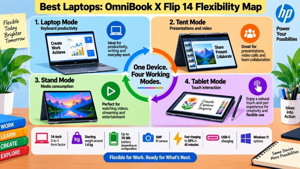Best Laptops -- OmniBook X Flip 14 Flexibility Map