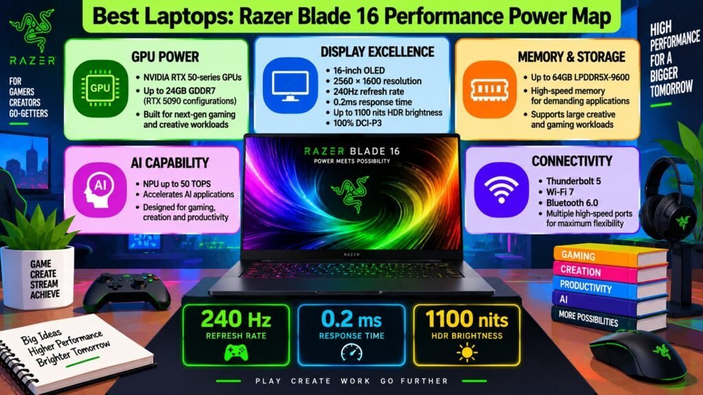 Best Laptops -- Razer Blade 16 Performance Power Map