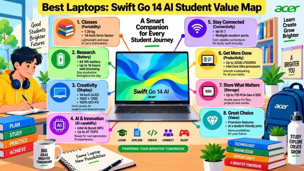 Best Laptops -- Swift Go 14 AI Student Value Map