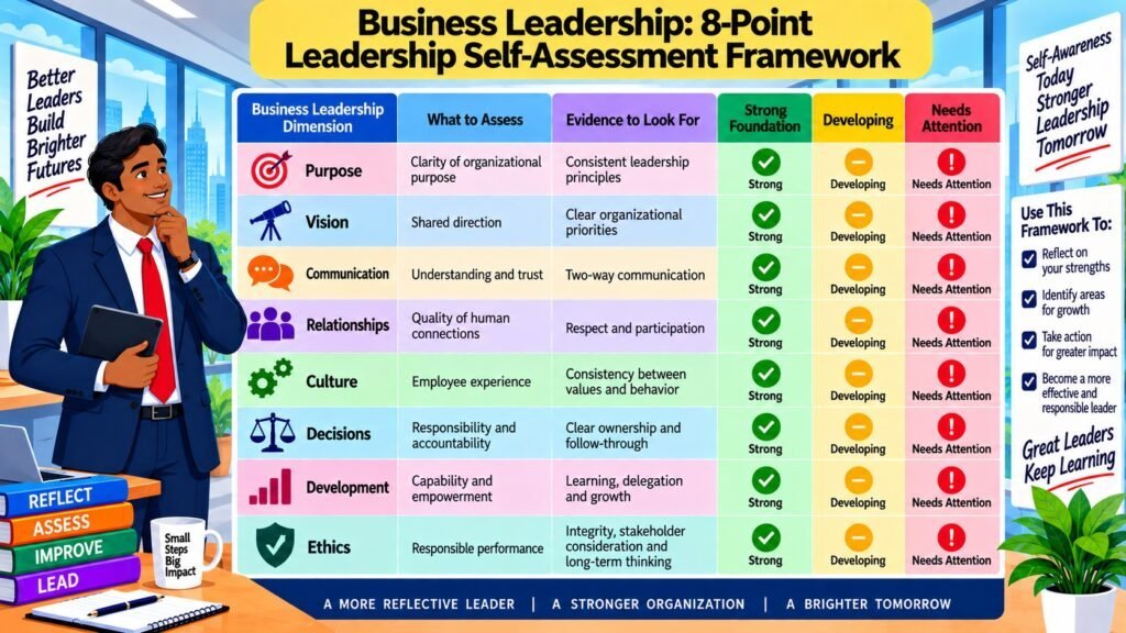 Business Leadership -- 8-Point Leadership Self-Assessment Framework