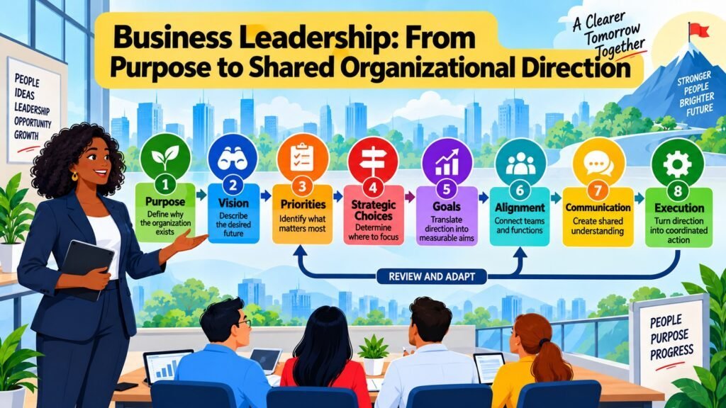 Business Leadership -- From Purpose to Shared Organizational Direction