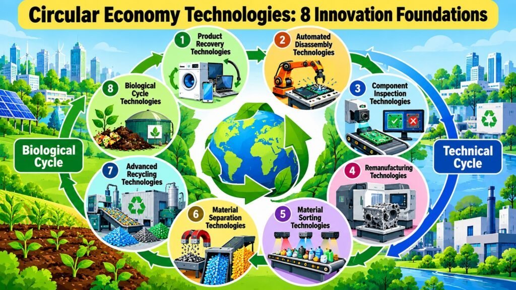 Circular Economy Technologies -- 8 Innovation Foundations