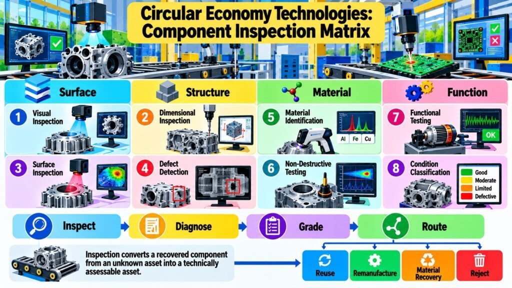 Circular Economy Technologies -- Component Inspection Matrix