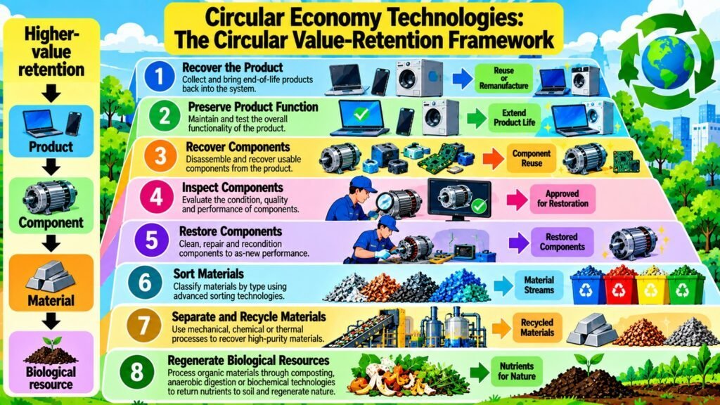 Circular Economy Technologies -- The Circular Value-Retention Framework
