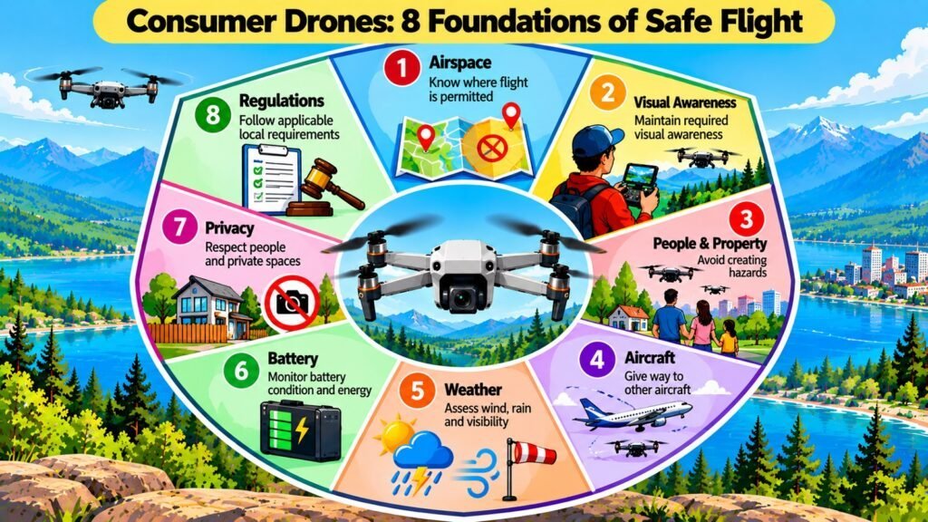 Consumer Drones -- 8 Foundations of Safe Flight