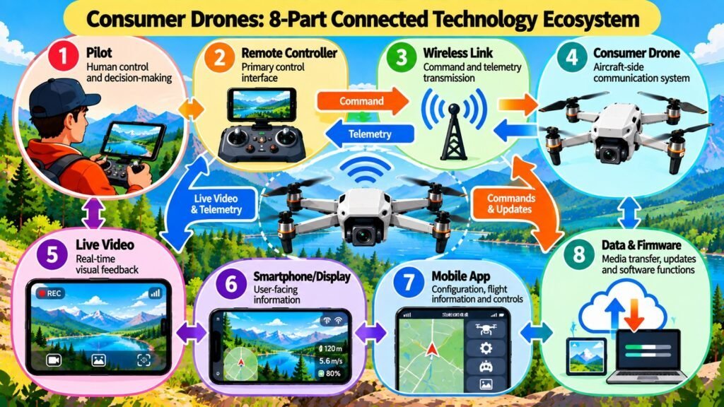 Consumer Drones -- 8-Part Connected Technology Ecosystem