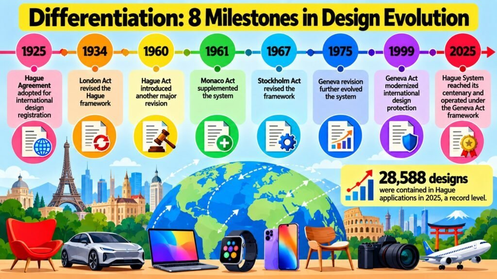 Differentiation -- 8 Milestones in Design Evolution