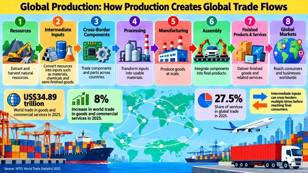 Global Production -- How Production Creates Global Trade Flows
