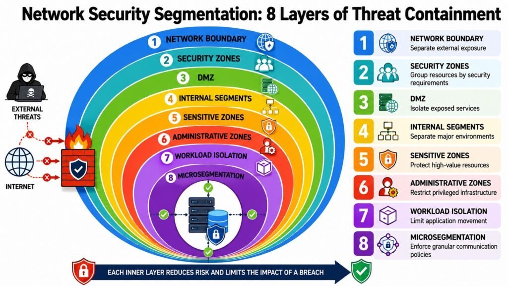 Network Security Segmentation -- 8 Layers of Threat Containment