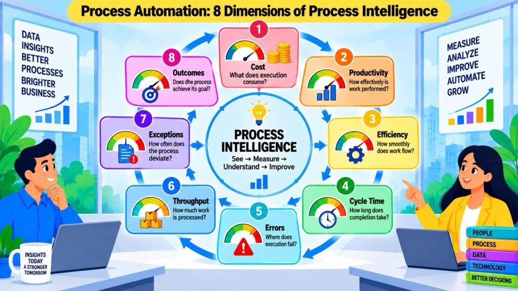 Process Automation -- 8 Dimensions of Process Intelligence