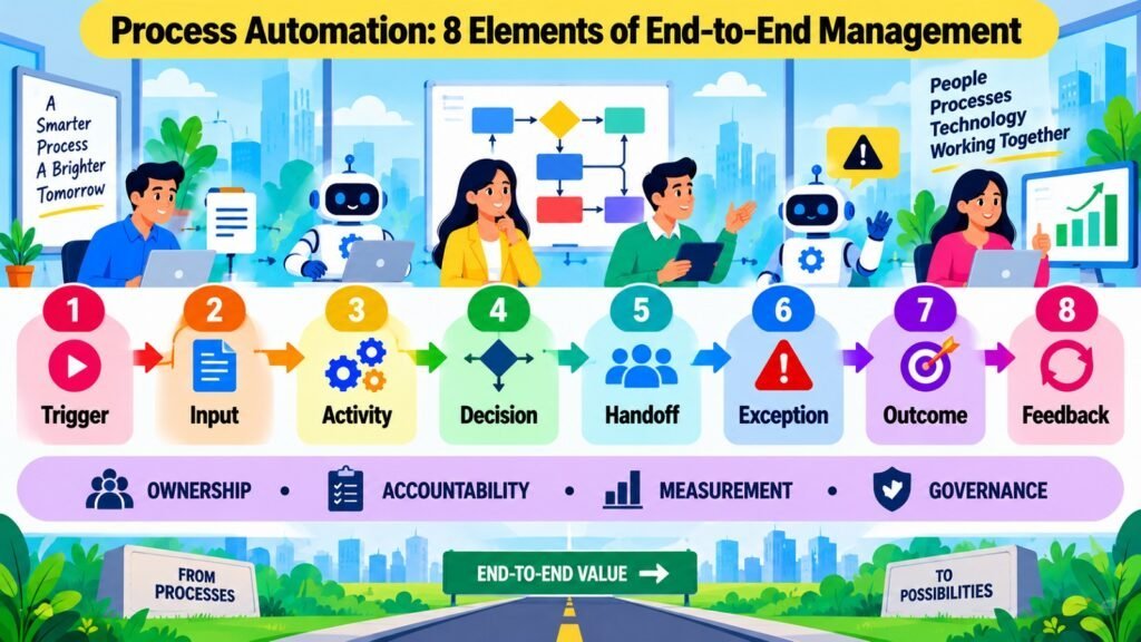 Process Automation -- 8 Elements of End-to-End Management