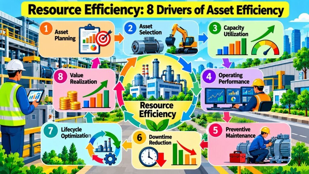 Resource Efficiency -- 8 Drivers of Asset Efficiency