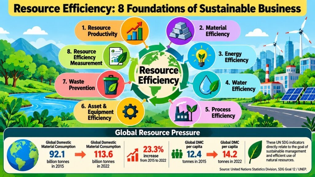 Resource Efficiency -- 8 Foundations of Sustainable Business