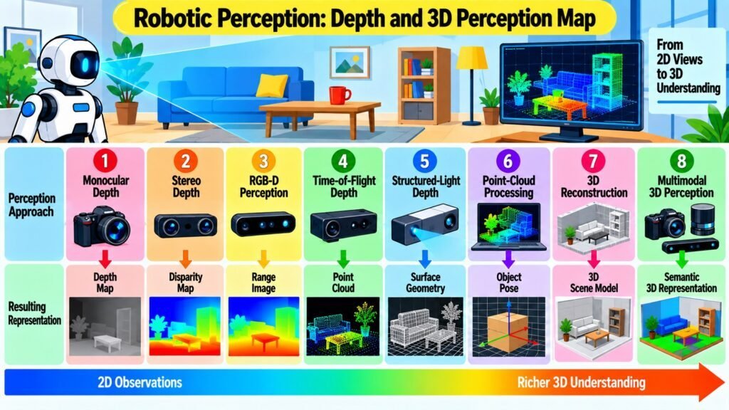 Robotic Perception -- Depth and 3D Perception Map