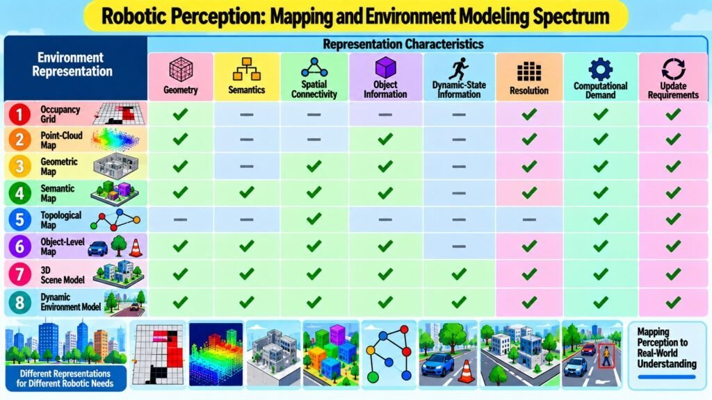 Robotic Perception -- Mapping and Environment Modeling Spectrum