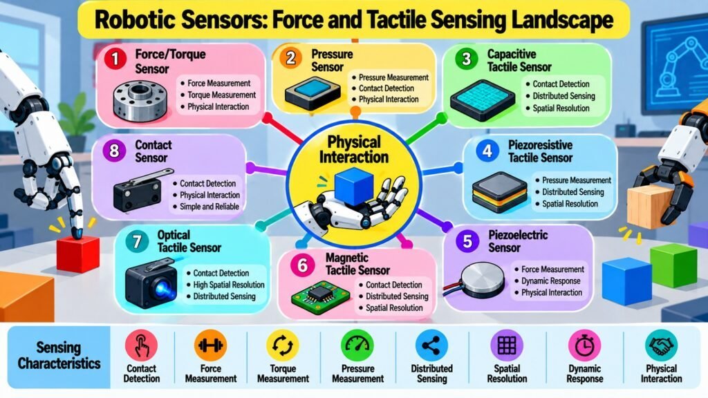 Robotic Sensors -- Force and Tactile Sensing Landscape