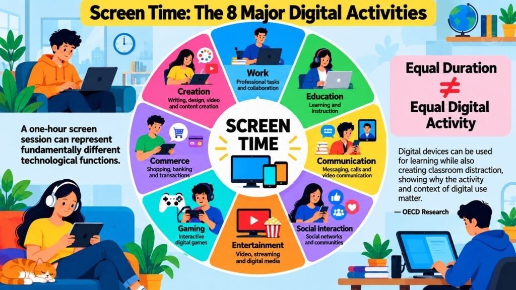 Screen Time -- The 8 Major Digital Activities