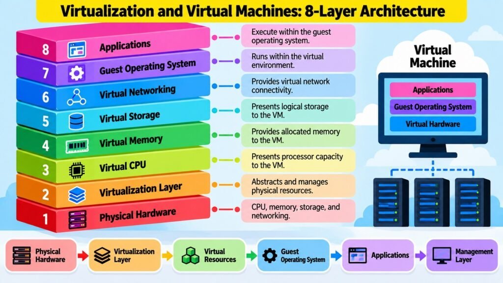 Virtualization and Virtual Machines -- 8-Layer Architecture