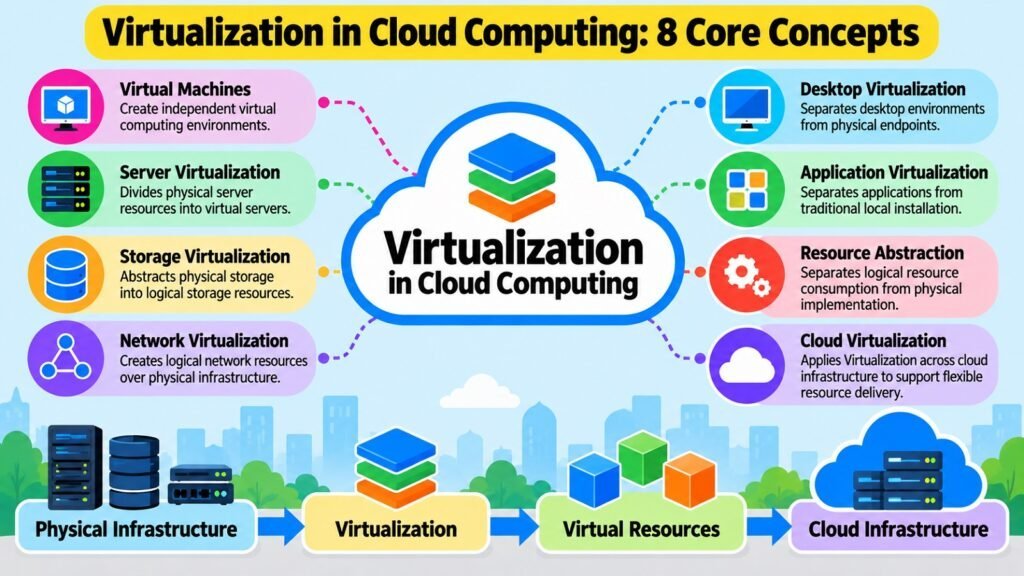Virtualization in Cloud Computing -- 8 Core Concepts