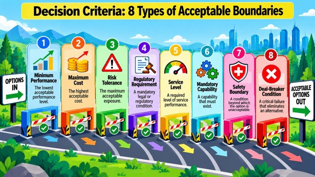 Decision Criteria -- 8 Types of Acceptable Boundaries