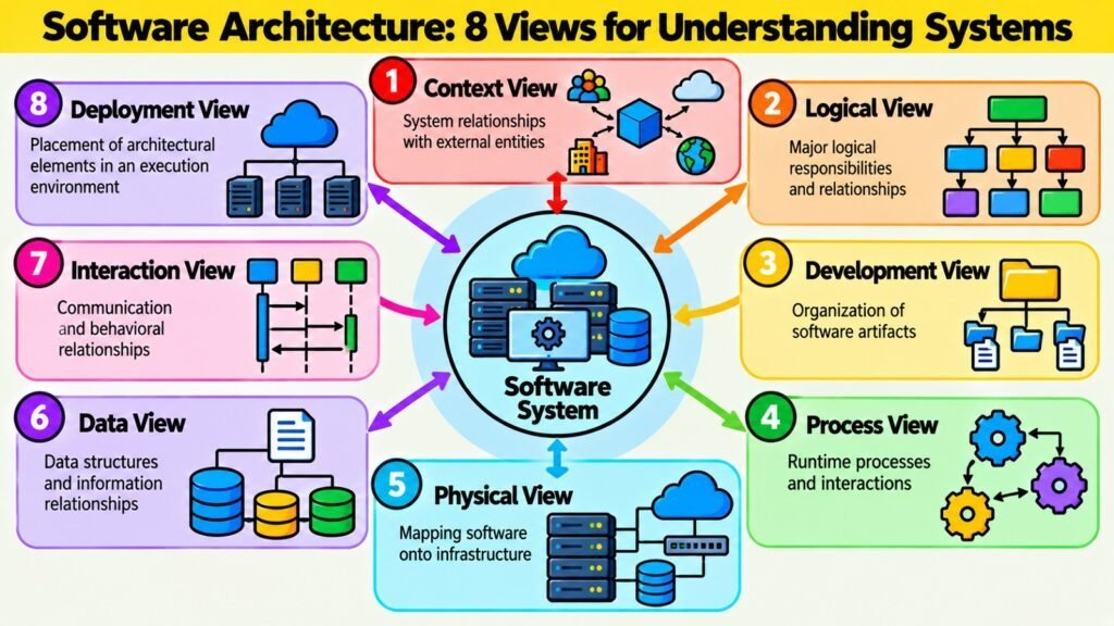 Software Architecture -- 8 Views for Understanding Systems